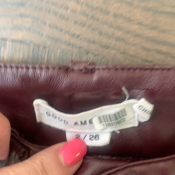 Good American Red Faux Leather Pants 2 EUC - Picture 12 of 14